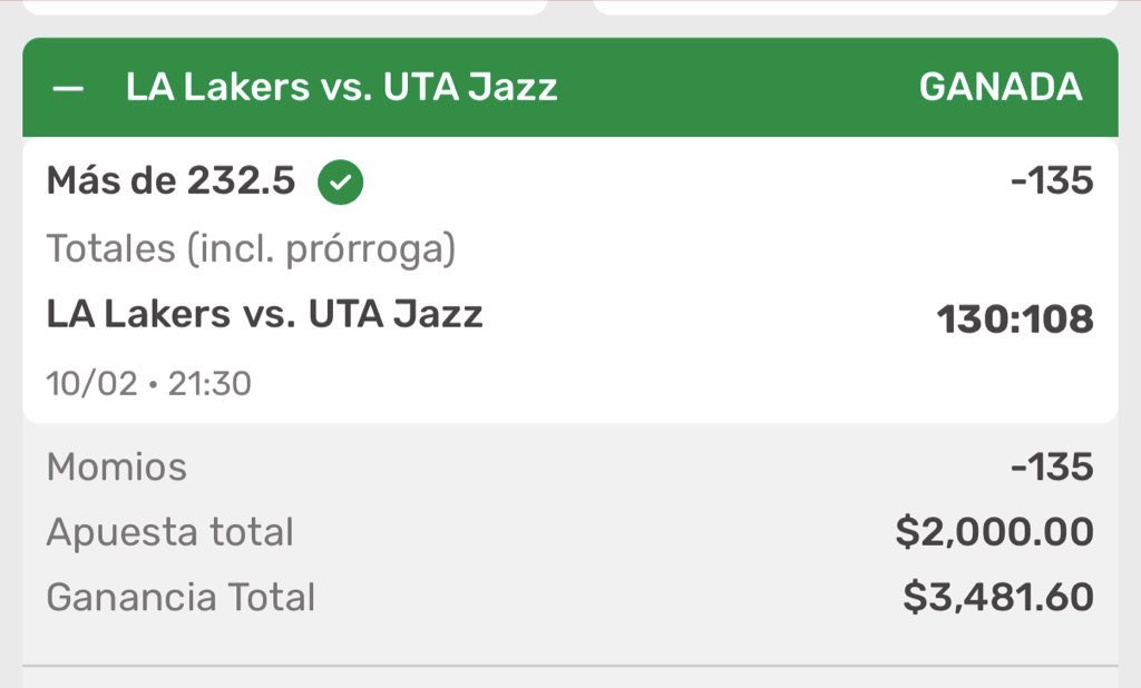 picks_koalateam's tweet photo. Se van a ir $500 entre los RT y ❤️ , mañana sale el sorteo de este y el que debo de #superbowl 
-PARLEY +133 🏀✅
-PARLEY +126 ⚽️✅
-ALTAS 232.5 ✅🏀
-LEBRON POR .5 ✊🏽

CASI EL DÍA PERFECTO , después de ganar ayer con el #SuperBowl iniciamos esta semana con verdes ✅ https://t.co/nNUHuLnYRy