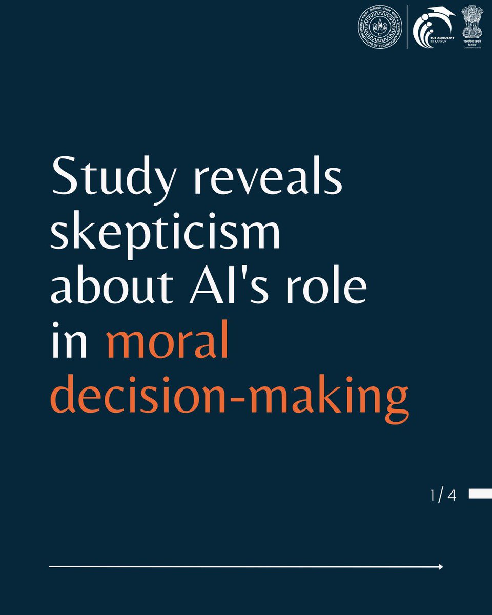 eicta_iitk's tweet image. Can AI Be Trusted with Moral Decisions? Research Says Not Yet.

#AIethics #MoralAI #TrustInTech #ArtificialIntelligence