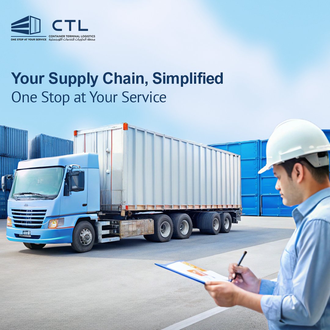 CTL_Logistics's tweet image. At Container Terminal Logistics (CTL), we streamline the process with tailored solutions to fit your business needs.

📍 Amman Branch – MowaqarStreet 100
📍 Aqaba Branch – Yard 9

📧 Admin@ctl.com.jo
🌐 ctl.com.jo

#CTL #LogisticsExperts #DepotSolutions