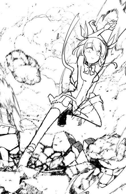 ちょっとこれは塩梅をミスった(というか放射線状にするのが面倒だったのでサボった)からアレだけど、普段ちょっと質感が合わなくて使ってなかった瓦礫素材なんかを使うのに線のニュアンスが隠れて馴染むからいいかも 