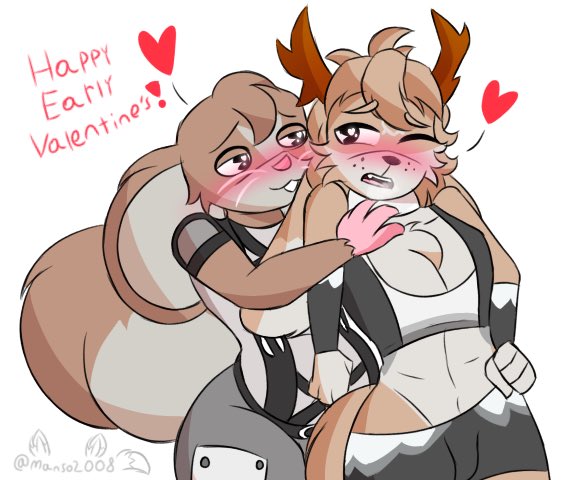 Manso20000's tweet photo. Decided to make an early Valentines drawing of the Default of Poon and Chang because I both find them hot and cute lol. 

#Atlyss #Art #Fanart #digitalart #2dart @kis_soft https://t.co/vIyXdyeSoI