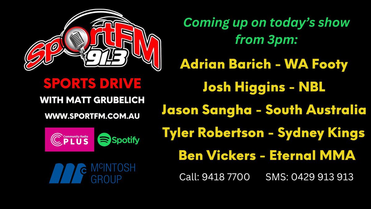 Gonna be a fun one today on <a href="/913sportfm/">91.3 SportFM</a> from 3pm…