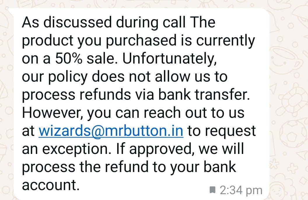 ArvindWebs's tweet image. @MenatMrButton My friend bought a blazer from @MrButton but received completely different product, consignment is returned but didn&apos;t received money. This is a classic case of online fraud. Beware 
mrbutton.in
#mrbutton