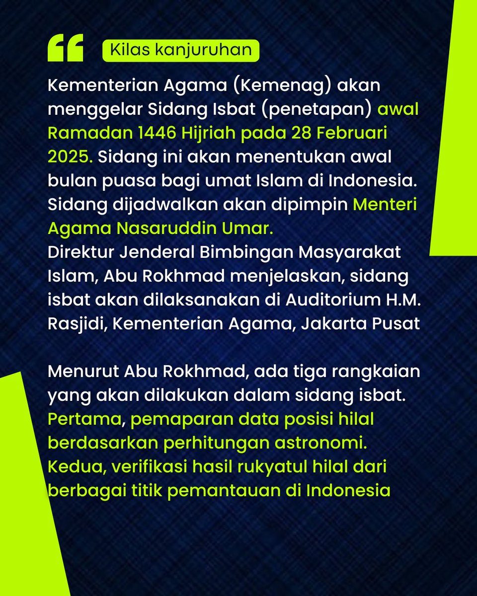 Kanjuruhan_FM's tweet photo. Sidang Isbat Kemenag di gelar 28 Februari 2025.
.
.
.
.
.
#LPPL
#SIDANGISBAT2025
#MALANGKAB https://t.co/cGab8EoPfj