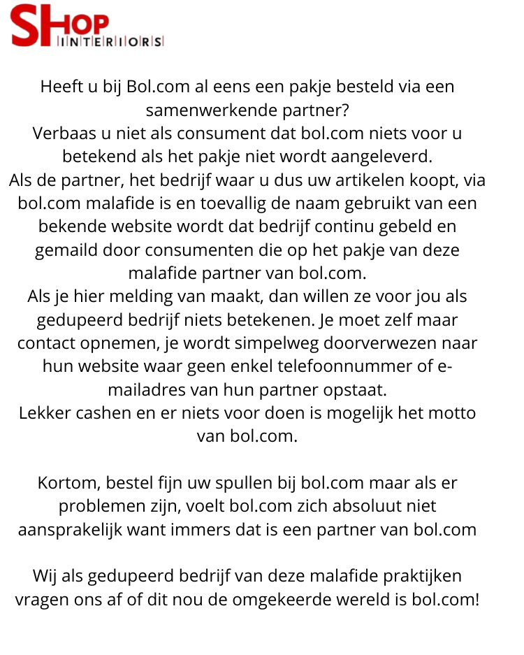 ShopInteriors's tweet photo. Al eens bij https://t.co/Q9IKJhF0pn een pakje besteld via een samenwerkende partner die onder de naam van een ander werkt?
Verbaas u niet als consument dat https://t.co/h6Wv4skpS3 niets voor u betekend als het niet wordt aangeleverd. #Malafide partners https://t.co/h6Wv4skpS3 https://t.co/a7TLFVZWox