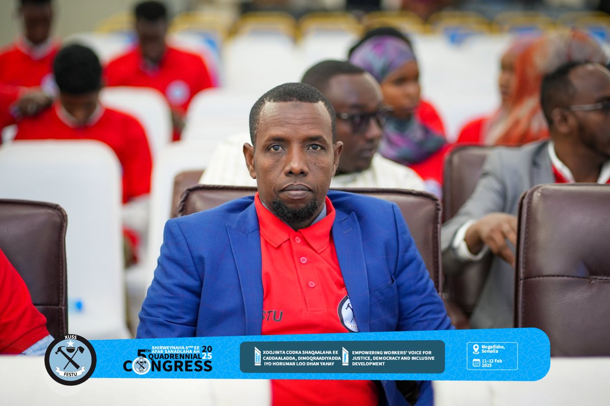 festusomalia's tweet photo. The stage is set, the crowd is buzzing, and the organisers are making final touches. Excitement fills the air as the venue comes alive. The 5th Congress of FESTU is just moments away—unity, solidarity, and progress at the heart of it all!
@festu #5thCongress #Unity #Solidarity https://t.co/upCxIZFLNo