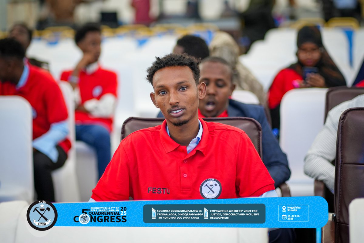 festusomalia's tweet photo. The stage is set, the crowd is buzzing, and the organisers are making final touches. Excitement fills the air as the venue comes alive. The 5th Congress of FESTU is just moments away—unity, solidarity, and progress at the heart of it all!
@festu #5thCongress #Unity #Solidarity https://t.co/upCxIZFLNo