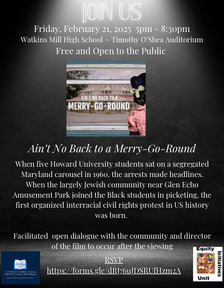 Vilma Nájera, Principal (@vcnajera) on Twitter photo Please join our community in this special viewing of Ain’t No Back to a Merry-Go-Round - RSVP forms.gle/mYNSpx57Kz4Ryb…
<a href="/MsRoberson_WMHS/">Veena Roberson</a> <a href="/AP_DrValverde/">Francisco J. Valverde-Daniels -WMHS AP</a> <a href="/WMHSAPWiggins/">Rines Assistant Principal Wiggins</a> <a href="/WMRinePTSA/">Watkins Mill HS PTSA</a> <a href="/WMHS_SBA/">Edwin Solano</a> <a href="/NadyaBriggs/">Nadya Briggs-WMHSAP</a> <a href="/WMRinesSports/">Watkins Mill Athletics</a> <a href="/WMHS_CSL/">Grecia Albarracin</a> <a href="/WMHSTheCurrent/">WMHS The Current</a> <a href="/MCPS/">MCPS</a> <a href="/MCPSEspanol/">MCPS en Español</a> Please join our community in this special viewing of Ain’t No Back to a Merry-Go-Round - RSVP forms.gle/mYNSpx57Kz4Ryb…
<a href="/MsRoberson_WMHS/">Veena Roberson</a> <a href="/AP_DrValverde/">Francisco J. Valverde-Daniels -WMHS AP</a> <a href="/WMHSAPWiggins/">Rines Assistant Principal Wiggins</a> <a href="/WMRinePTSA/">Watkins Mill HS PTSA</a> <a href="/WMHS_SBA/">Edwin Solano</a> <a href="/NadyaBriggs/">Nadya Briggs-WMHSAP</a> <a href="/WMRinesSports/">Watkins Mill Athletics</a> <a href="/WMHS_CSL/">Grecia Albarracin</a> <a href="/WMHSTheCurrent/">WMHS The Current</a> <a href="/MCPS/">MCPS</a> <a href="/MCPSEspanol/">MCPS en Español</a>