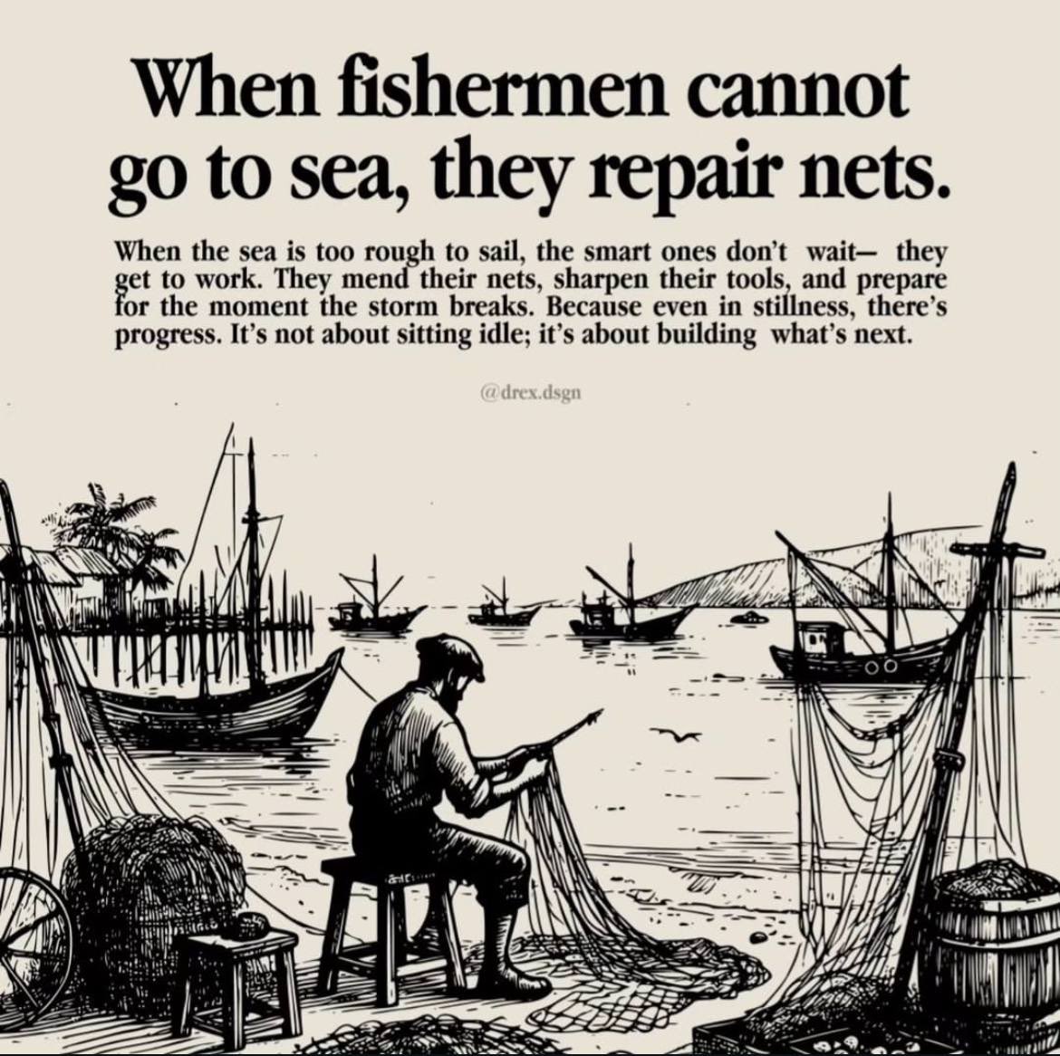 dhawal20jain's tweet photo. "When Fisherman Cannot Go To Sea, They Repair Nets " https://t.co/pXjDGSX2J2