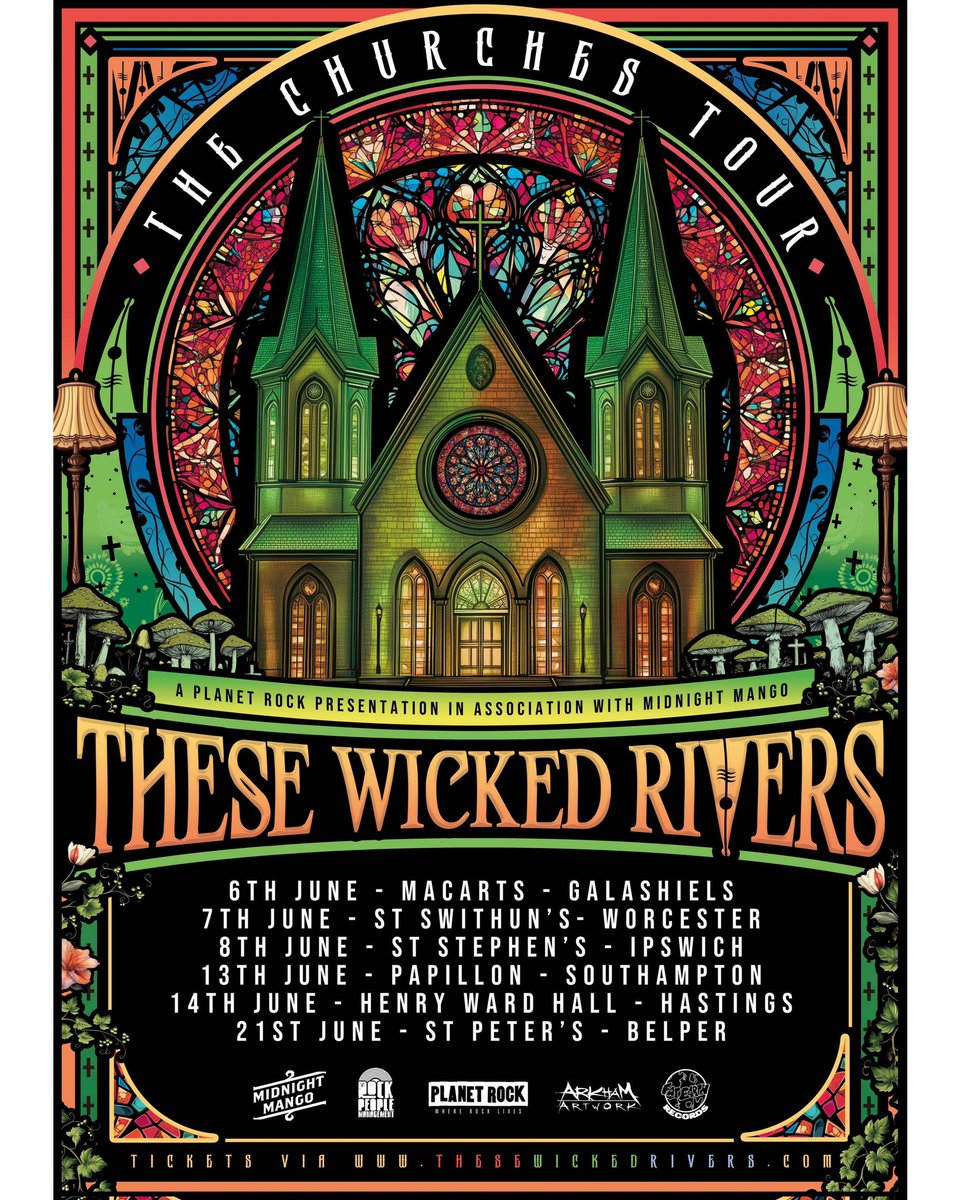 Rock People Management (@rockpeoplemgmt) on Twitter photo ⛪️ TOUR ANNOUNCEMENT ⛪️
<a href="/WickedRivers/">These Wicked Rivers</a> announce a spectacular Tour in June in association with <a href="/PlanetRockRadio/">Planet Rock</a> and <a href="/MidnightMango/">Midnight Mango</a>
'The Churches Tour' six very special shows in Churches around the UK...
Tickets at:
thesewickedrivers.com/shows ⛪️ TOUR ANNOUNCEMENT ⛪️
<a href="/WickedRivers/">These Wicked Rivers</a> announce a spectacular Tour in June in association with <a href="/PlanetRockRadio/">Planet Rock</a> and <a href="/MidnightMango/">Midnight Mango</a>
'The Churches Tour' six very special shows in Churches around the UK...
Tickets at:
thesewickedrivers.com/shows