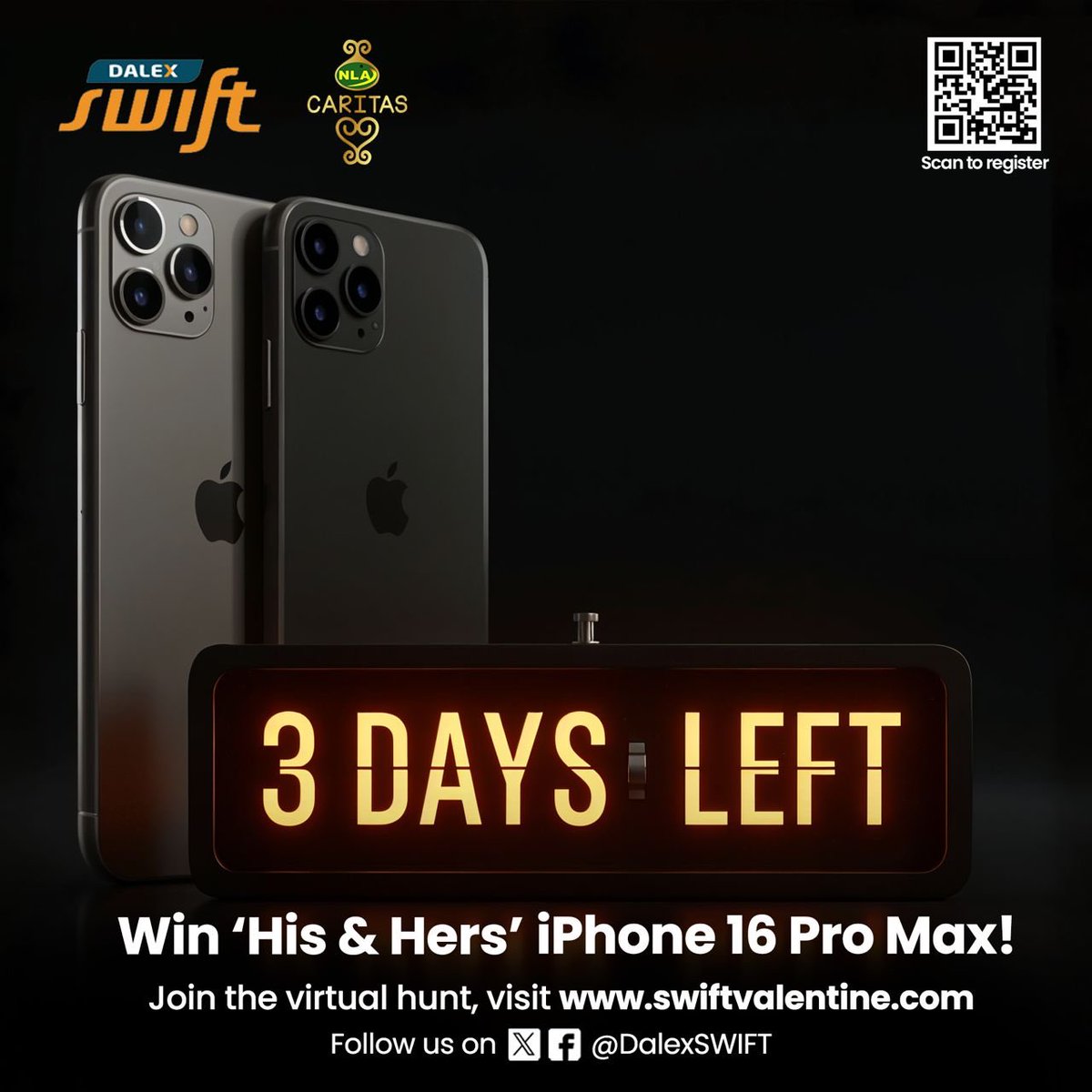 DalexSWIFT's tweet image. 3 days to go! 
Seriously?! You haven’t registered yet ?
Register now at swiftvalentine.com
#BigBoyBigFlex #SpoilThere #SWIFTValentine #DalexSWIFT #SmartInvestments #ValentinesDay
@gyaigyimii