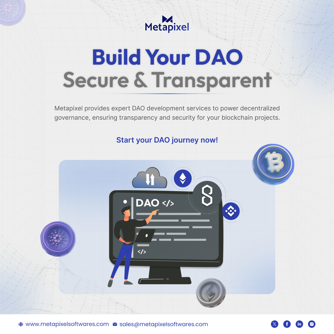 Meta_pixels's tweet image. Build Your DAO!
Metapixel provides expert services to power decentralized governance, ensuring transparency and security for your projects.
Start your DAO journey now!
tinyurl.com/mr4583cr
#BlockchainGovernance #DAODevelopment #MetapixelSoftwares #DecentralizedFuture