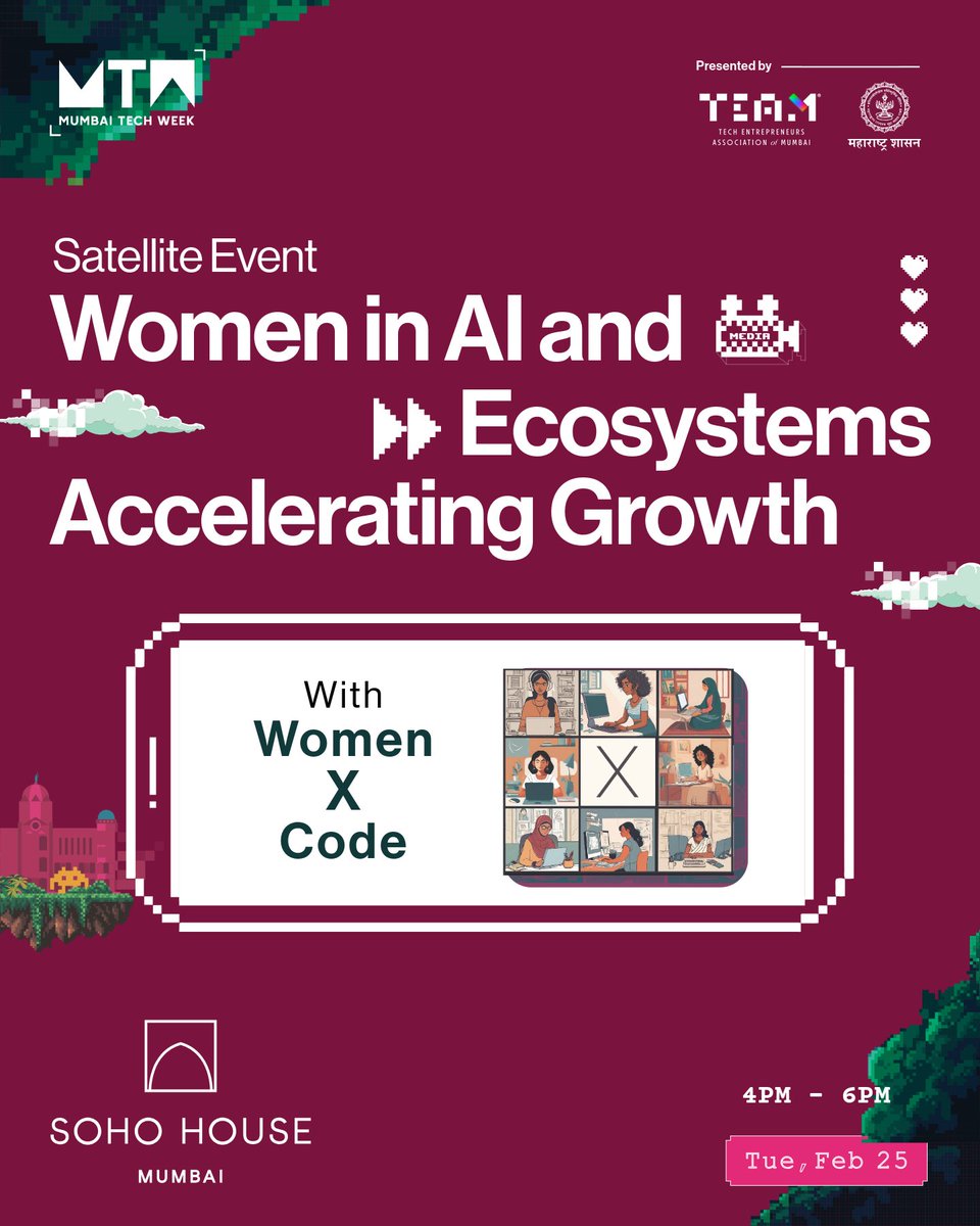 We are here with another exciting event in collaboration with Tech Entrepreneurs Association of Mumbai 🤩
Grab an insider edge with this panel of visionary women leaders pioneering AI technologies at a breathtaking location.

Hurry up and RSVP now at the Link in Bio!