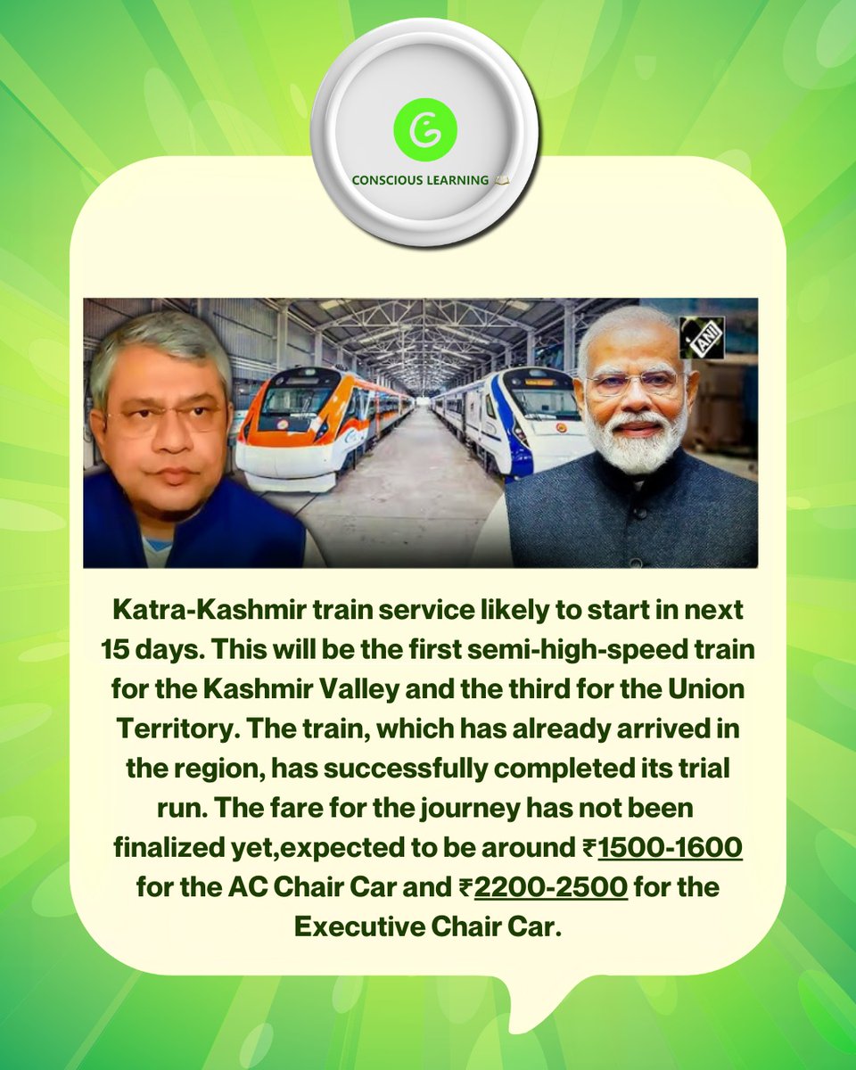 consciouslearn's tweet image. Katra- Kashmir train to start in 15 days #instagood #consciouslearning #education #india #train #railways