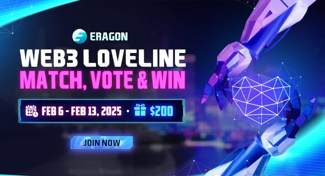 Dlink_CF2's tweet photo. It's time to ignite the love in Web3! The Loveline Voting Round has arrived! Find your Web3 soulmate, showcase your NFTs, and cast your votes to claim amazing rewards!
@Eragon_gg

#Velantine #Loveseason https://t.co/Hv92DGMmL1