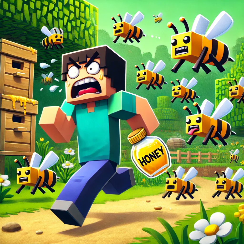 ¿Sabías que en Minecraft las abejas pueden enfadarse si les quitas la miel sin humo? 🐝🔥  

Coloca una fogata debajo y evita una rebelión con aguijones. 😆  

RT si alguna vez te picaron por novato. 😂  
#MinecraftTips #BeeGang