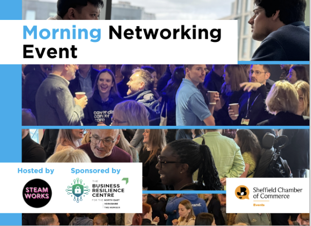 NEBRCentre's tweet photo. We’re proud to sponsorthe Sheffield Chamber of Commerce Morning Networking next Thursday in the heart of Sheffield—a fantastic opportunity to connect, collaborate, and grow within the local business community.​​​​ 📣

Book your tickets 🎟️ https://t.co/FSXGSEqfha https://t.co/cfFCVtBkGl