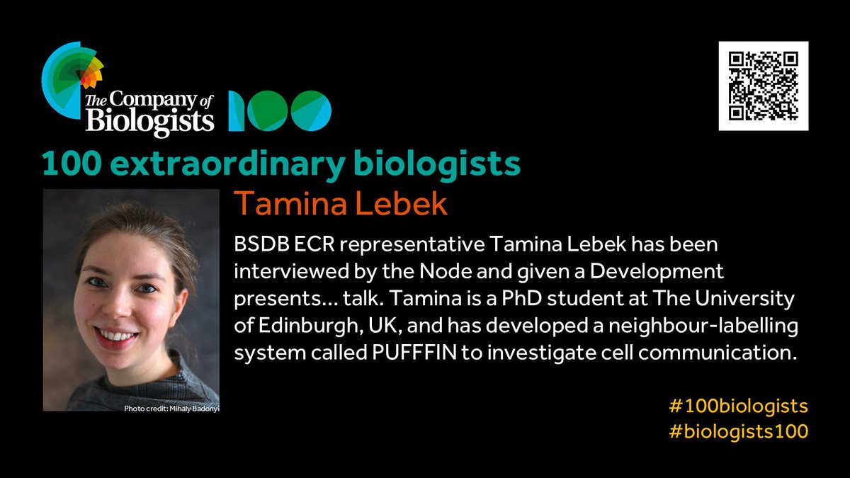 The Company of Biologists (@co_biologists) on Twitter photo We are featuring Tamina Lebek, <a href="/_BSDB_/">British Society for Developmental Biology</a> ECR representative and a PhD student at <a href="/EdinburghUni/">The University of Edinburgh</a>, as an extraordinary biologist this week. Tamina has also been interviewed by <a href="/the_Node/">the Node</a> and given a Development presents…talk.
#100biologists
<a href="/Dev_journal/">Development</a> We are featuring Tamina Lebek, <a href="/_BSDB_/">British Society for Developmental Biology</a> ECR representative and a PhD student at <a href="/EdinburghUni/">The University of Edinburgh</a>, as an extraordinary biologist this week. Tamina has also been interviewed by <a href="/the_Node/">the Node</a> and given a Development presents…talk.
#100biologists
<a href="/Dev_journal/">Development</a>