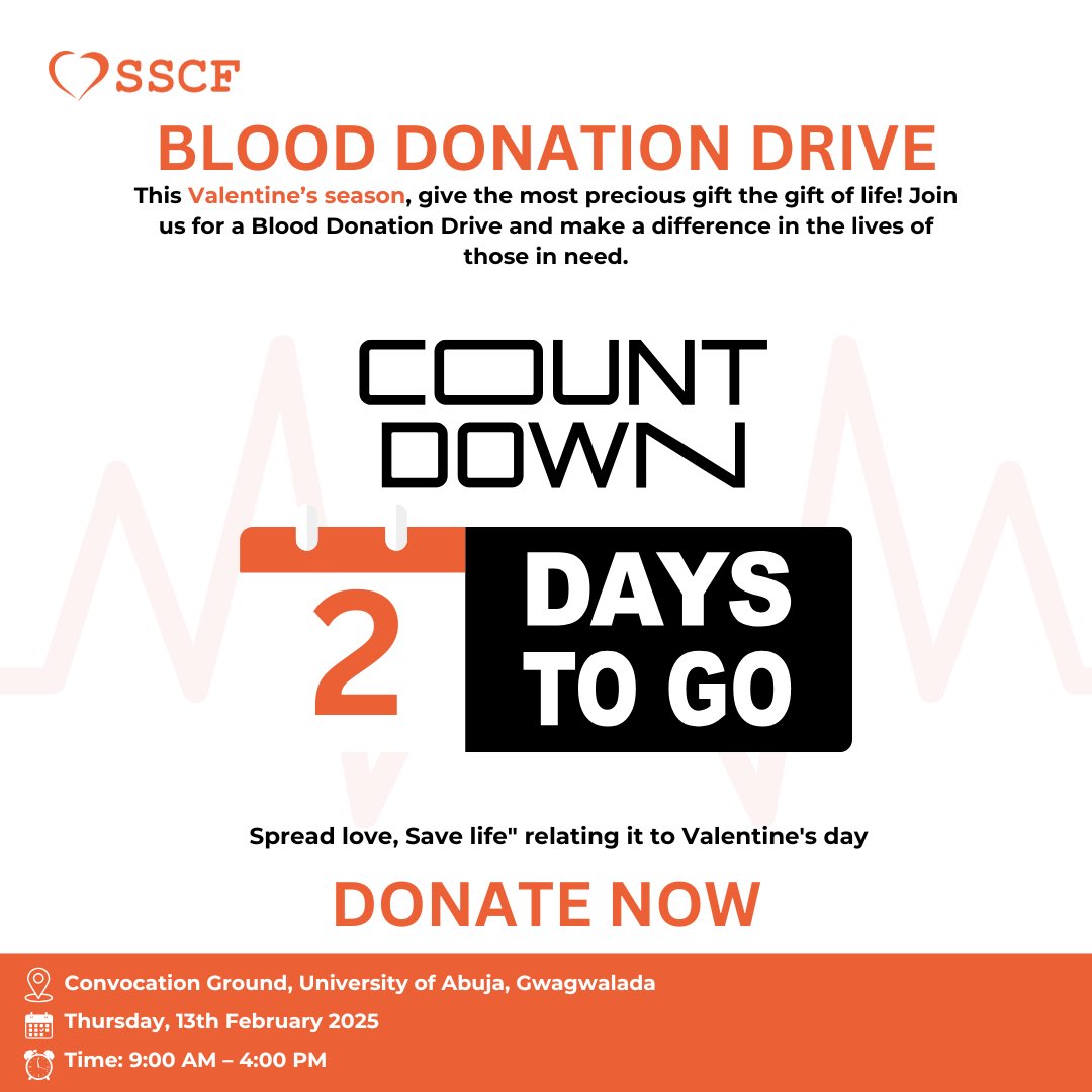 We’re just 2 days away from our Blood Drive Program! Your donation can save lives, especially for individuals living with sickle cell disease.