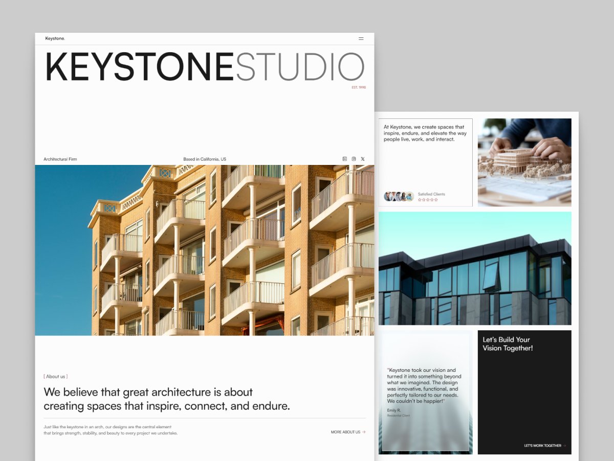 ✨ My new template is live on <a href="/framer/">Framer</a> Marketplace!

Keystone is a modern agency template designed for architectural firms, creative studios, and digital agencies.

🔗 framer.com/marketplace/te…