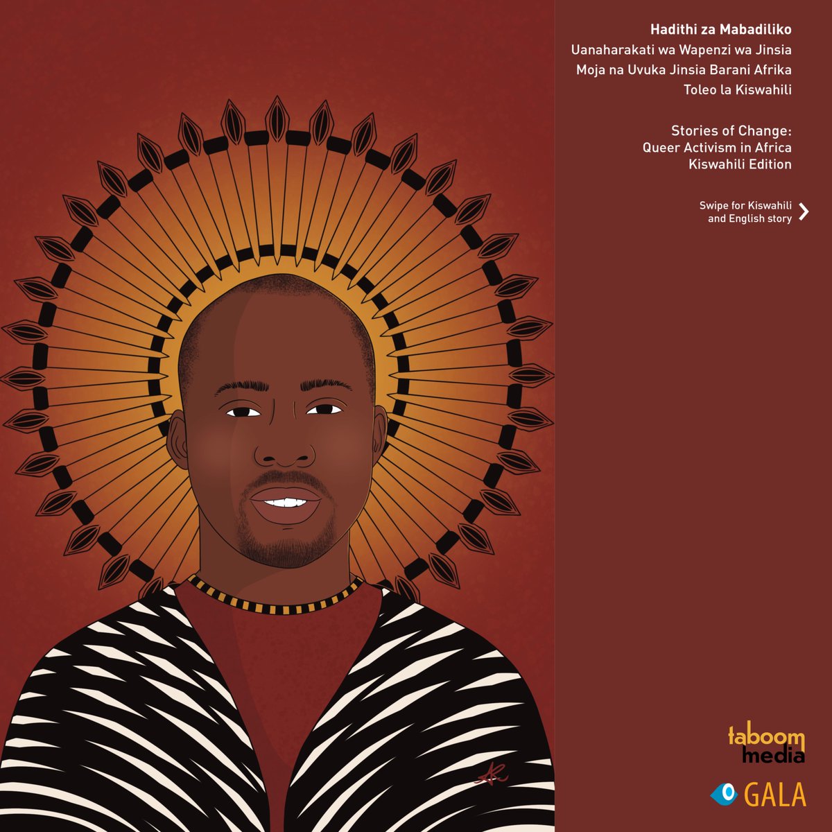 🌟 Feature:
Ustahimilivu Wangu, Nguvu Yangu / My Resilience, My Strength by Janvier Bananeza 🎨 Alícia Dias Ribeiro

Queer activism across Africa shines in "Stories of Change", a free anthology in Kiswahili &amp; English.

taboommedia.com/2024/10/29/tab…

#QueerStories #QueerActivism
