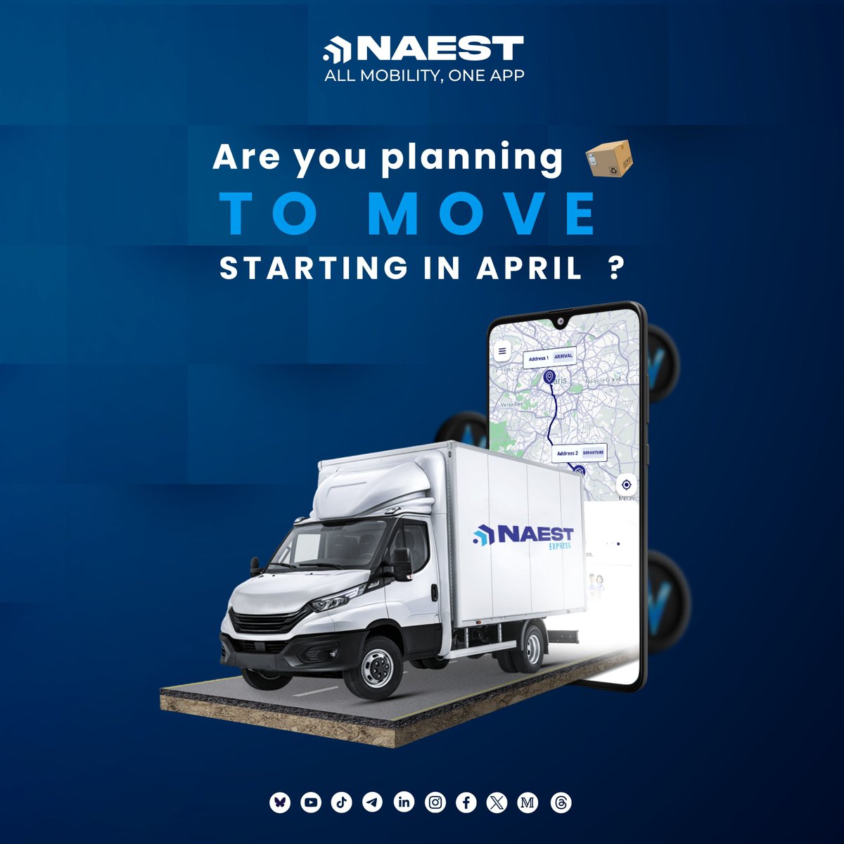 naest_eu's tweet image. Planning to move starting in April? 🏡

Do you need help #transporting your #furniture and #belongings #safely? 🚚

Are you looking for a reliable and efficient #transport #professional?

#NAEST is the solution you need!
With #our_app, 📱 submit your request in just a few clicks…