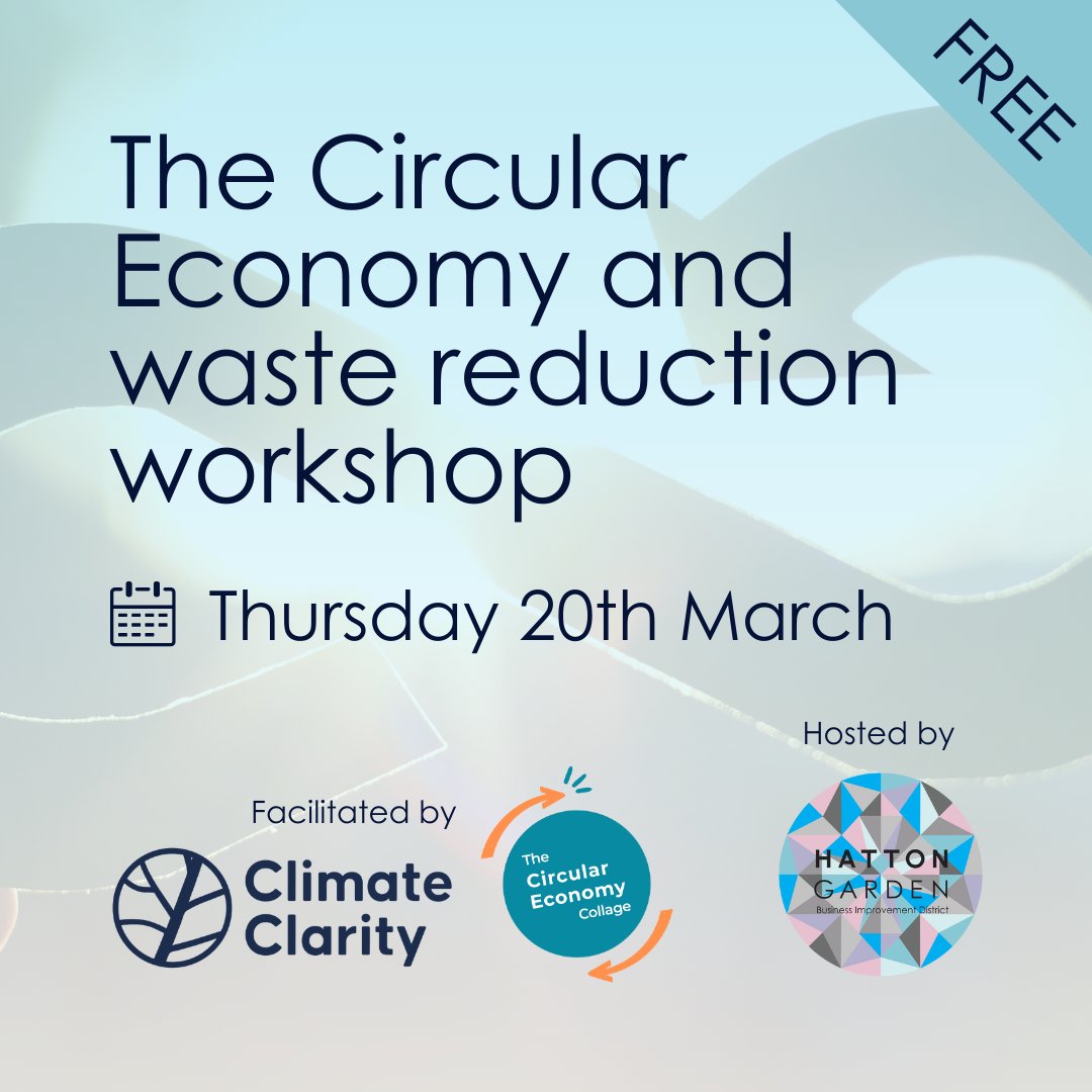 Join us for a free workshop to develop your understanding of the Circular Economy and how it affects your business ♻️ Breakfast will be provided!

📅 Thursday 20th March
🕰️ 9.30am - 11.30am
📍 Federation of Master Builders

Reserve your place - ow.ly/l9Wr50UVP8w