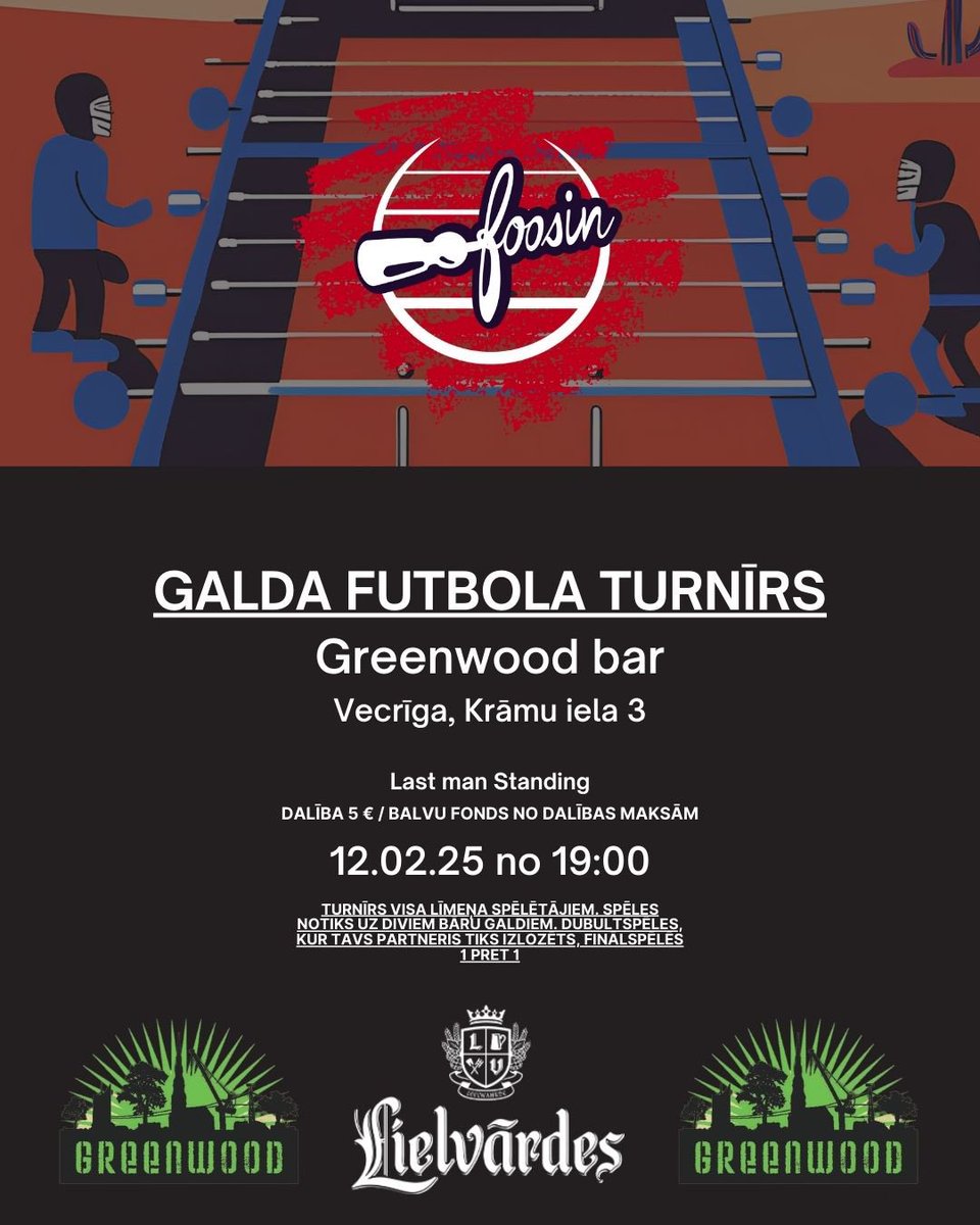 Spēlējam Galda futbolu. Rītdien!