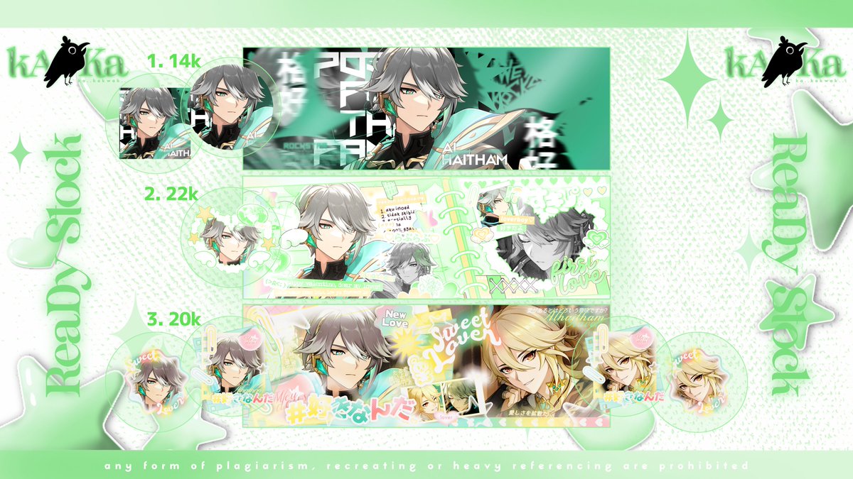 ☆ RTs are appreciated, thank you 💓

kwak . . . 🐦
hAlo! aku ada rs alhaitham impact+haikaveh nih! 😽 bisa langsung ditake lewat dm yakk 🫶 prici di pic dan alt! payment avail QRIS only, mari jajan❗️💓

#zonauang #zonajajan