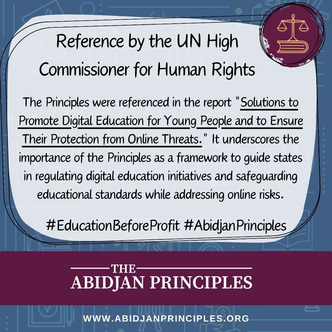 Right to Education Initiative (@rteinitiative) on Twitter photo Over the past year, the Abidjan Principles have continued to gain recognition. As we approach their 6th anniversary on 13 February, we're reflecting on key milestones.
📅The <a href="/UNHumanRights/">UN Human Rights</a> cited the #AbidjanPrinciples: bit.ly/4gY4KB4 Over the past year, the Abidjan Principles have continued to gain recognition. As we approach their 6th anniversary on 13 February, we're reflecting on key milestones.
📅The <a href="/UNHumanRights/">UN Human Rights</a> cited the #AbidjanPrinciples: bit.ly/4gY4KB4