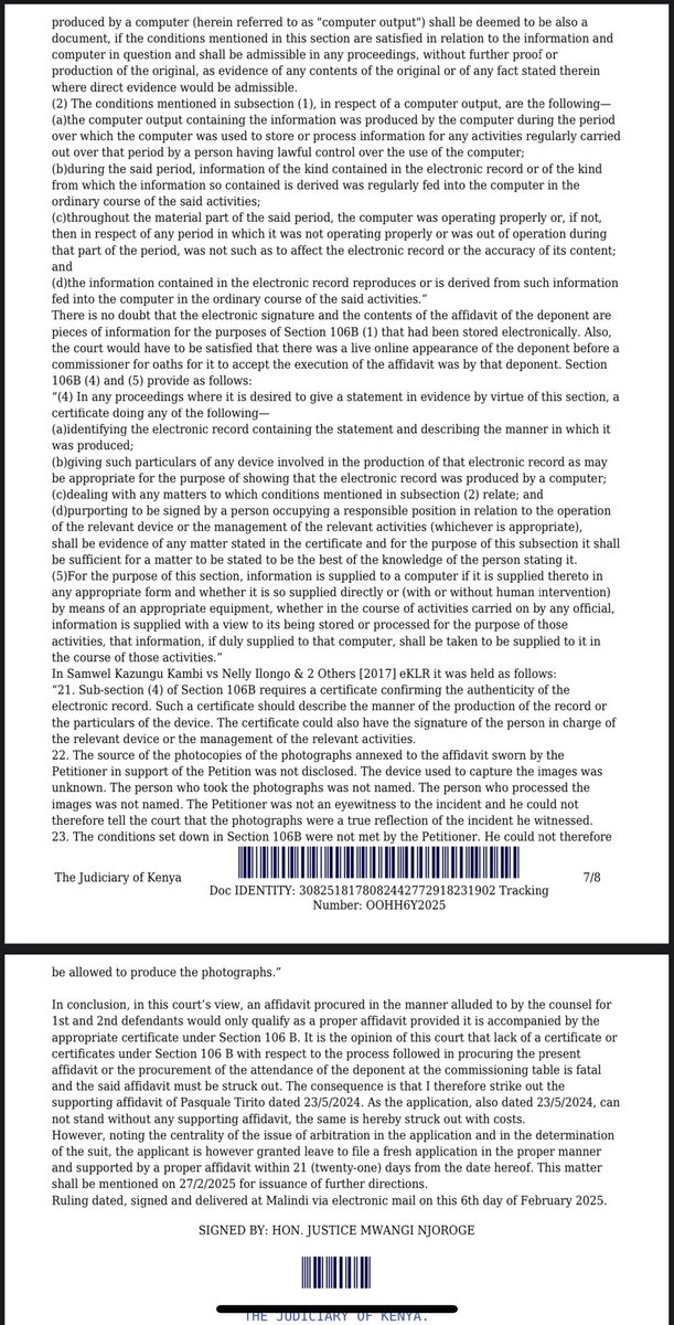 Quincygitahi (@quincygitahi) on Twitter photo I will never go to hearing with inadequate pleadings or application. If you litigate, you need to read this ruling esp the part of signing affidavits and electronic signatures.
<a href="/abdulnassir21/">Abdul Nassir</a> <a href="/joshuamalidzo/">Joshua Malidzo Nyawa</a> @gichaga_kingori <a href="/BasilMalela/">wakili wa wanyonge</a> I will never go to hearing with inadequate pleadings or application. If you litigate, you need to read this ruling esp the part of signing affidavits and electronic signatures.
<a href="/abdulnassir21/">Abdul Nassir</a> <a href="/joshuamalidzo/">Joshua Malidzo Nyawa</a> @gichaga_kingori <a href="/BasilMalela/">wakili wa wanyonge</a>