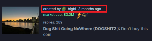 WAGBObear's tweet photo. The verbiage on the pump fun site shows bigbl (allegedly Burwick Law) as the Dev and creator of the token. They even show in their exhibit C that $DOGSHIT2 was listed by whoever created the tutorial. https://t.co/1KkzqS29fc