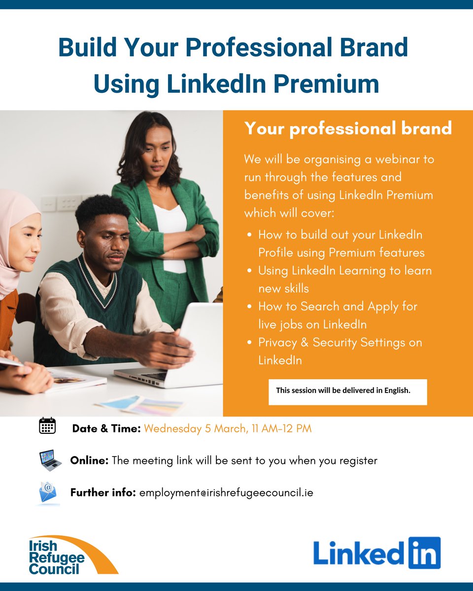 Are you a refugee, in the protection process, have a work permit &amp; looking for a job? Join our Employment Webinar &amp; learn how to effectively use your LinkedIn to find the right job!

🗓️5 Mar: 11am-12pm
💻 ONLINE
🗣️Delivered in ENGLISH. 

Register Now🔗 lght.ly/p98mhi7