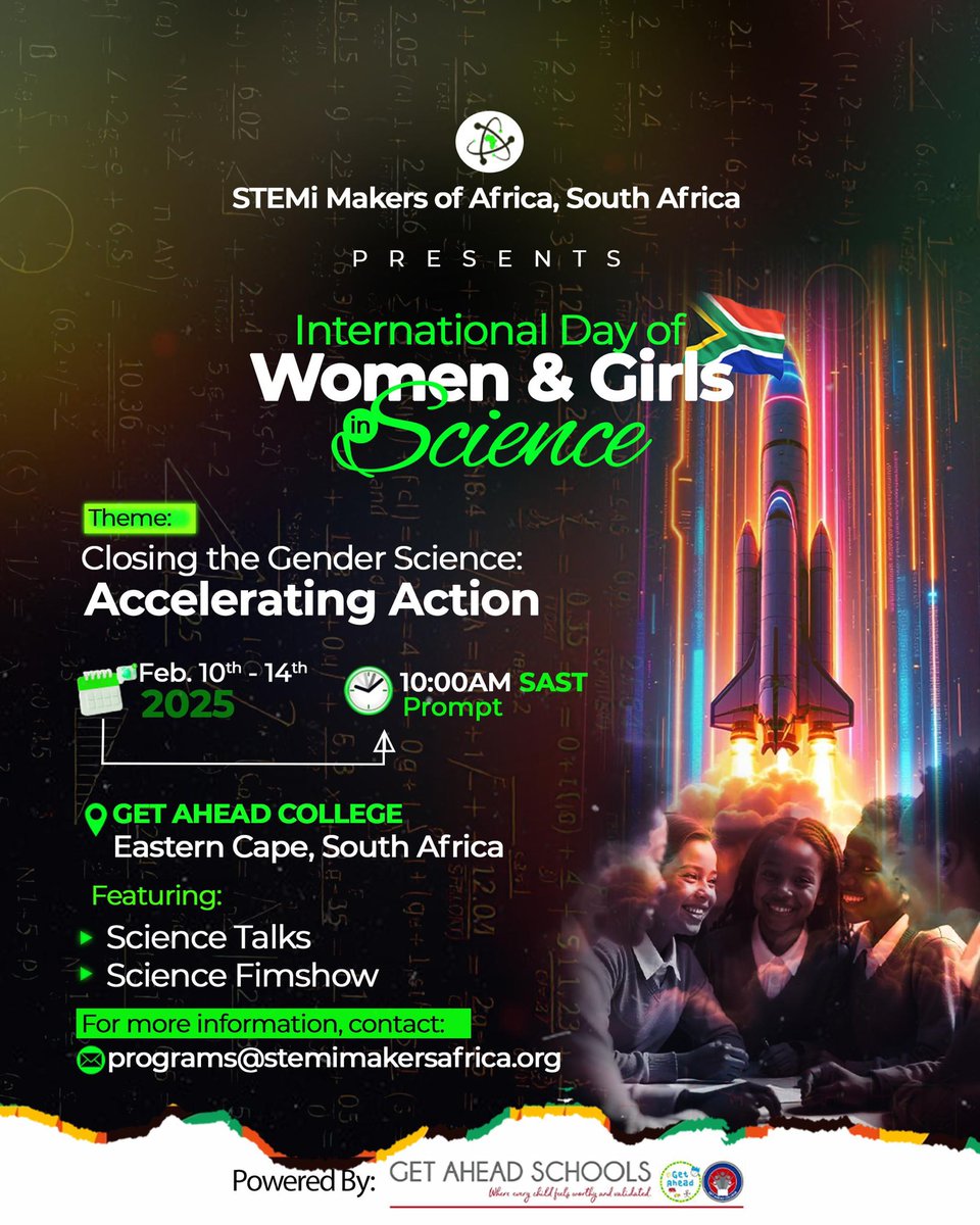 Sesilungile, South Africa 🇿🇦 
(We are READY!)

This week, we are celebrating the International Science week for Women and Girls.
Thank you so much to incredible partnerships with the MacGillivray Freeman Films and in proud collaboration with the Get Ahead Project Trust Schools,