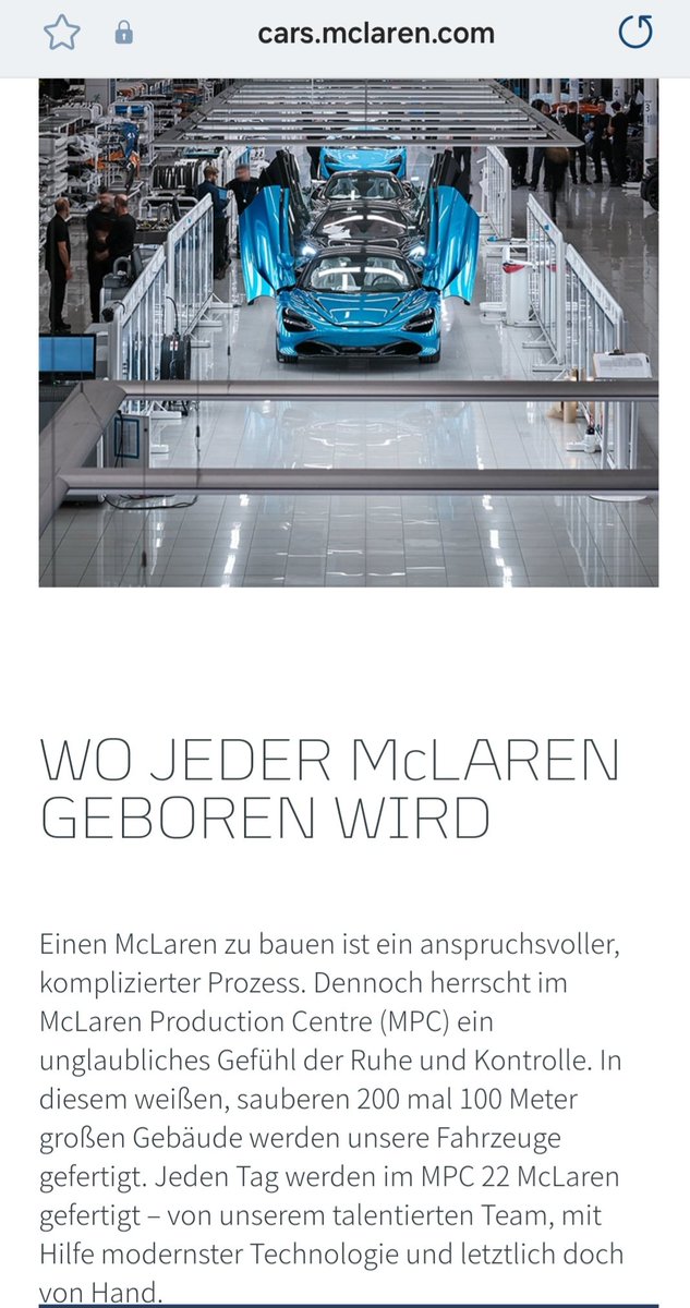 slehmair's tweet photo. @Strombock Das Vorbild für Porsche ist anscheinend McLaren. Jeden Tag 22 handgefertigte McLaren auf einer Produktionsfläche von 200mx100m. Wow 🥳!!
Wenn man als Porsche schon untergeht, dann zumindest mit Stil. 🤷‍♂️ https://t.co/ggBLdOyiTg