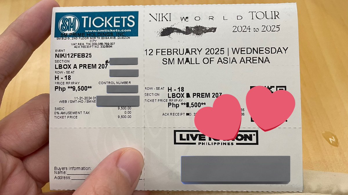 winterbbtaetae's tweet photo. WTS LFB 

Niki Buzz Tour MNL Day 2 - Feb 12

Lower Box Premium A (LBA Prem)
Section 207
Row H
SRP 9600

MOP: Gcash/Maya/BPI/UB
Meetup: anywhere in Metro Manila

Already claimed
Pay upon meetup, no DP needed

#NIKIWorldTourPH 
#NIKIBuzzTourMNL 
#NIKIWorldTourMNL https://t.co/SEJ7mxwgzH