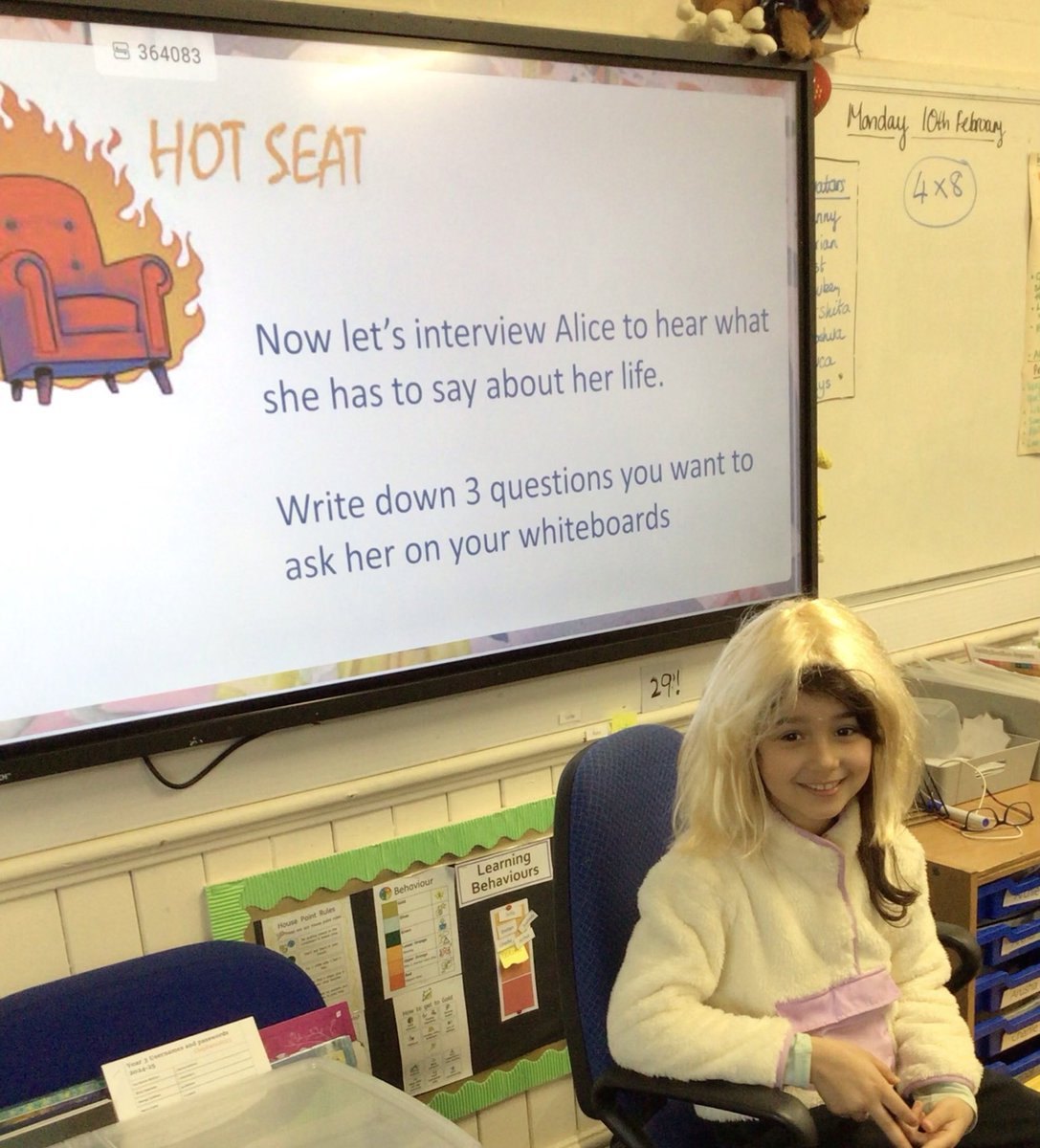 ClaphamTerrace1's tweet photo. Year 3 are planning to write a biography of the real Alice so we thought it would be a good idea to interview her in the hot seat first. #English #hotseating #aliceinwonderland https://t.co/iSH6qxlVcs