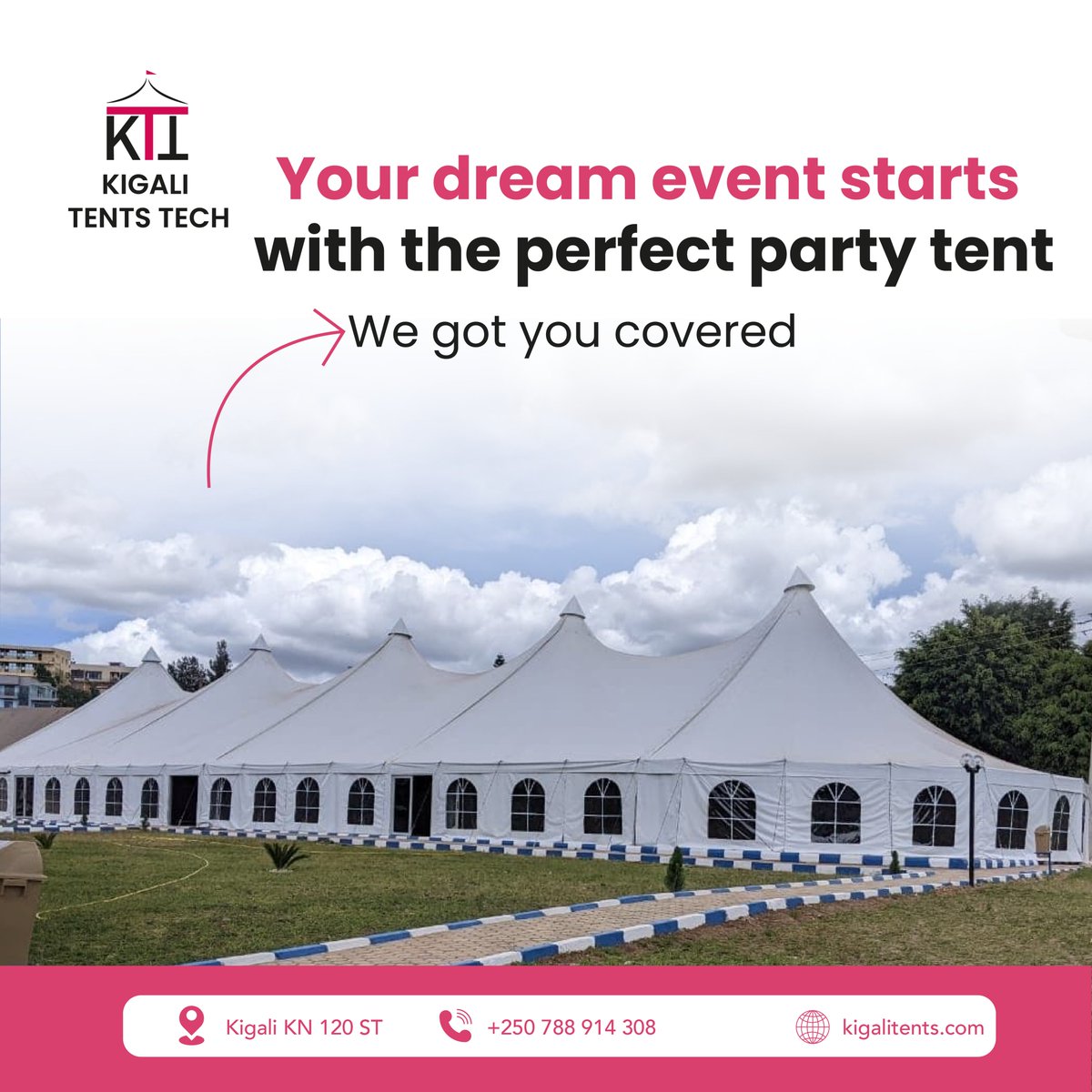 Kigalitents's tweet photo. Big party or small gathering? We've got the perfect tent for you! Choose your size and create unforgettable memories. #PartyTents #EventPlanning #PerfectSize https://t.co/lKR5bYlxXN