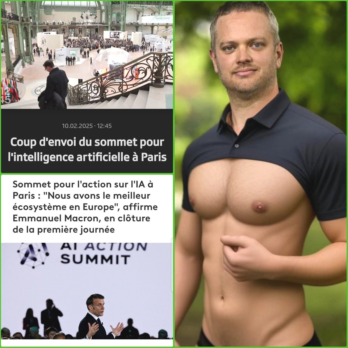 À Paris, le gratin des gouvernements et de l'économie voit dans l'#IntelligenceArtificielle le nouvel Eldorado. 

On peut aussi parler des risques (énormes !) que soulèvent ces nouvelles technologies ? 
Pour la démocratie, la protection de la personnalité, etc. 
#AIParis #IAParis