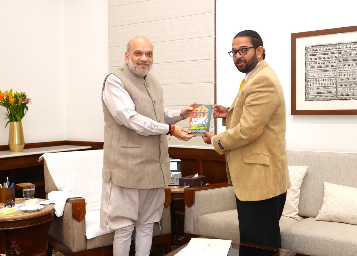 Such an honour to meet with one of India’s sharpest political minds <a href="/AmitShah/">Amit Shah</a> whose life is not only inspiring but someone I personally can learn so much from about nationalism, politics, and national security. Humbled to have been given the opportunity to share my views with him