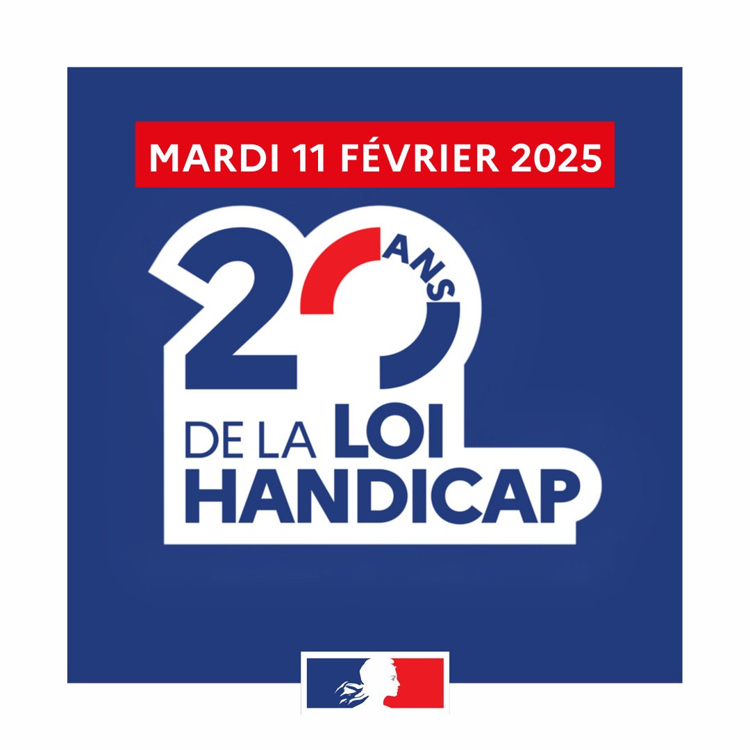 #20ansLoiHandicap | 📆Aujourd'hui c'est l'anniversaire des 20 ans de la loi du 11 février 2005 pour l'égalité des droits et des chances, la participation et la citoyenneté des personnes handicapées.
 
Cette journée d’échanges permet de :
 
 ✅Faire le point sur les progrès