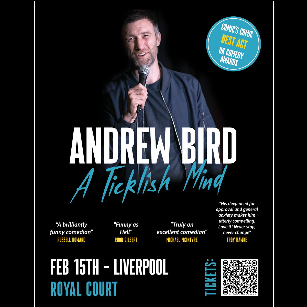 Andrew Bird (@a_tweety_bird) on Twitter photo LIVERPOOL
THIS SATURDAY 15th Feb
<a href="/RoyalCourtLiv/">Royal Court Liverpool</a>
If you saw me supporting <a href="/russellhoward/">Russell Howard</a> at <a href="/LiverpoolEmpire/">Liverpool Empire</a>
Come see me on tour
Tickets royalcourtliverpool.ticketsolve.com/ticketbooth/sh…
#liverpool #LiverpoolCity #liverpoolevents #royalcourttheatre #russellhoward LIVERPOOL
THIS SATURDAY 15th Feb
<a href="/RoyalCourtLiv/">Royal Court Liverpool</a>
If you saw me supporting <a href="/russellhoward/">Russell Howard</a> at <a href="/LiverpoolEmpire/">Liverpool Empire</a>
Come see me on tour
Tickets royalcourtliverpool.ticketsolve.com/ticketbooth/sh…
#liverpool #LiverpoolCity #liverpoolevents #royalcourttheatre #russellhoward