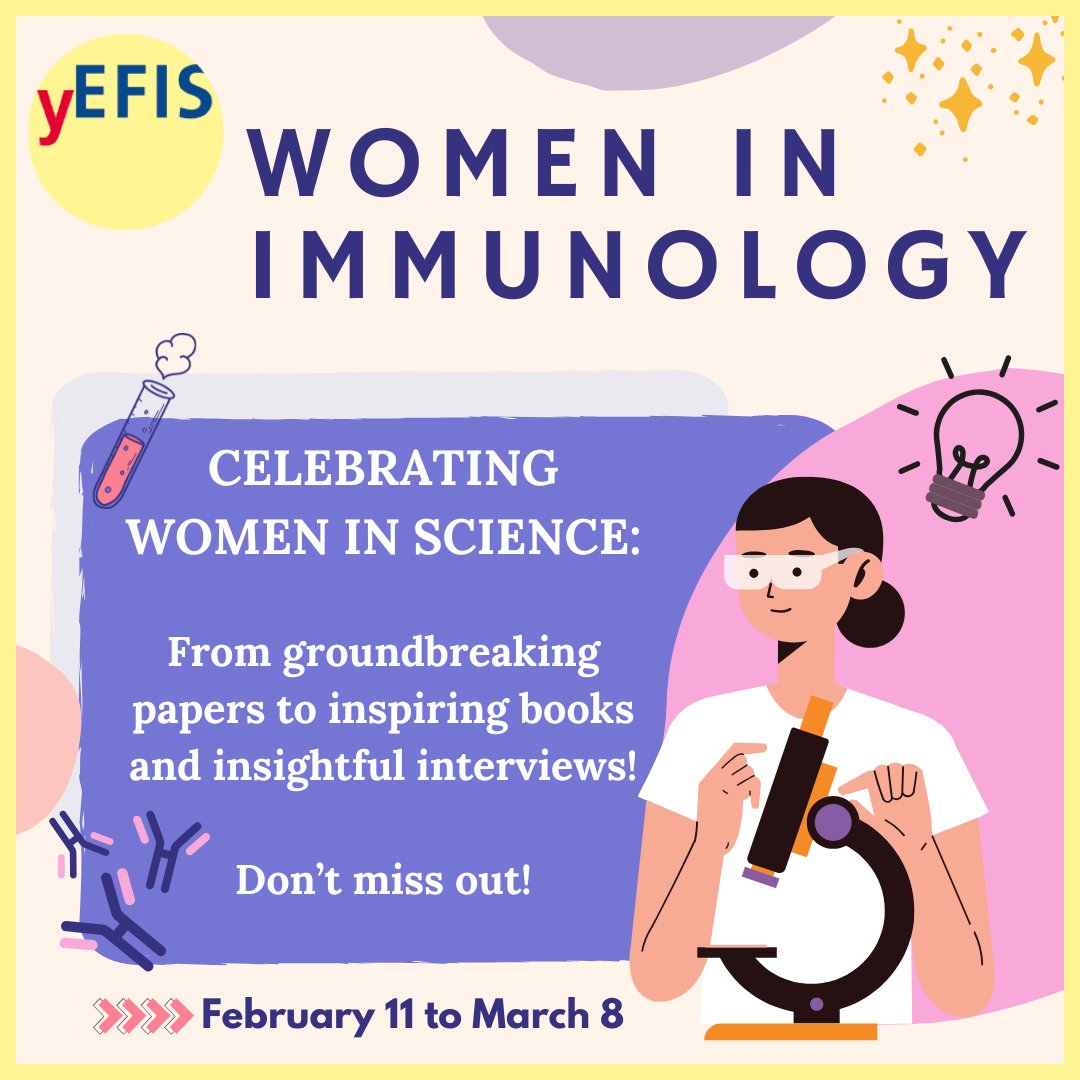 🌟 Happy Women in Science Day! 👩‍🔬🔬🧪

Today, we celebrate brilliant women pushing boundaries and driving scientific innovation. 

Stay tuned for inspiring stories that celebrate passion, perseverance, and progress. 🚀

#yefis #WomenInScienceDay
#Immunology