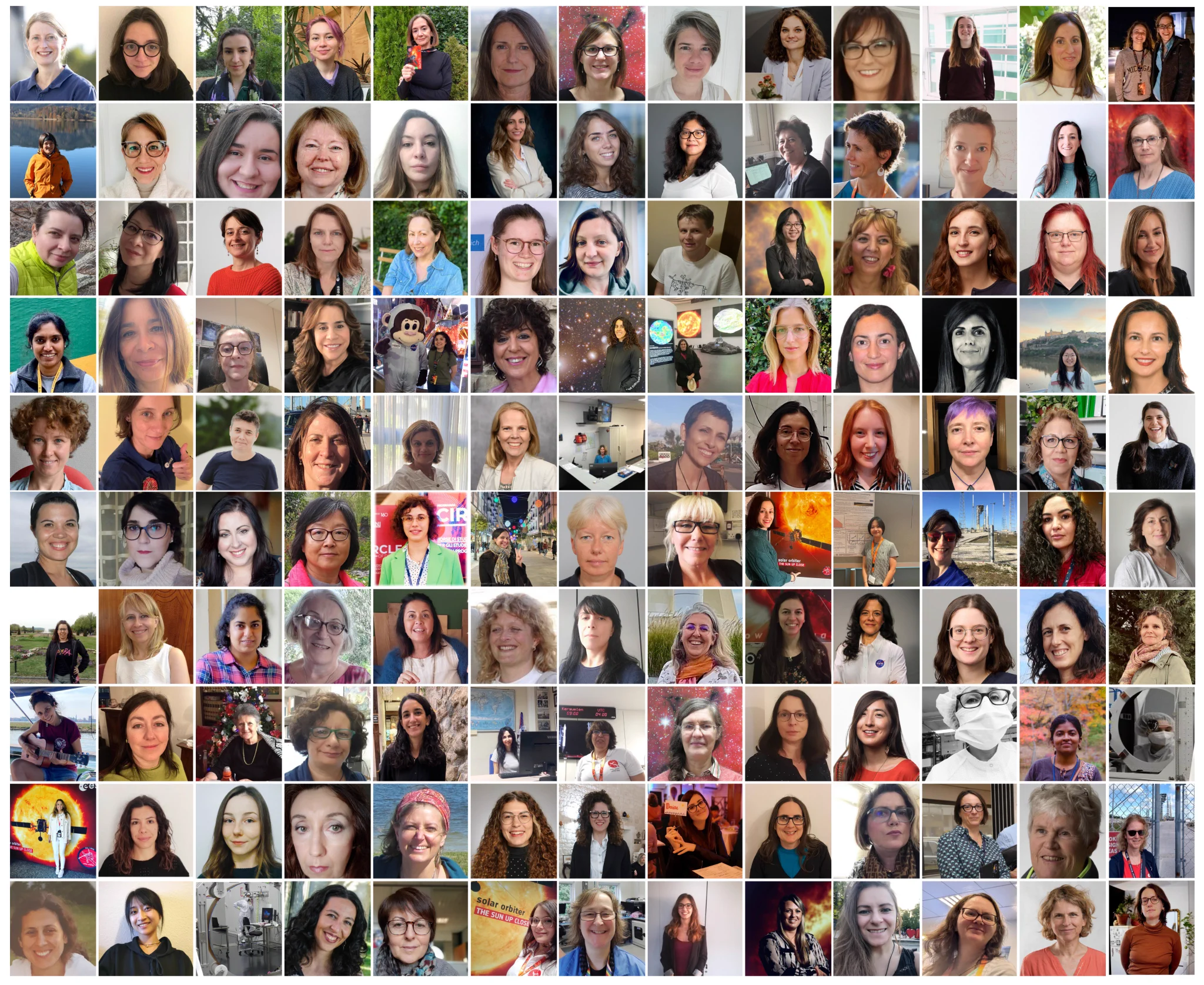 Collage of women who contributed to the ESA & NASA Solar Orbiter mission