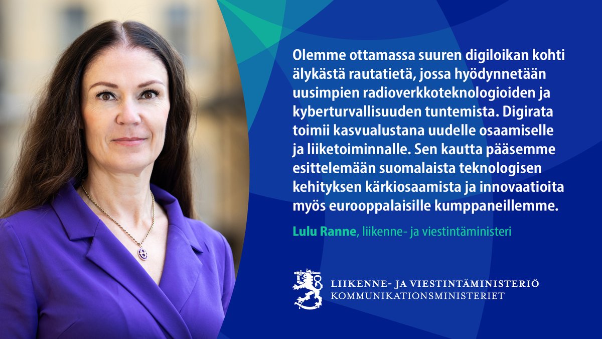 "Olemme ottamassa suuren digiloikan kohti älykästä rautatietä, jossa hyödynnetään uusimpien radioverkkoteknologioiden ja kyberturvallisuuden tuntemista", ministeri Lulu Ranne sanoo Rata 2025 -tapahtumassa.

<a href="/LuluRanne/">Lulu Ranne</a> | #Rata2025