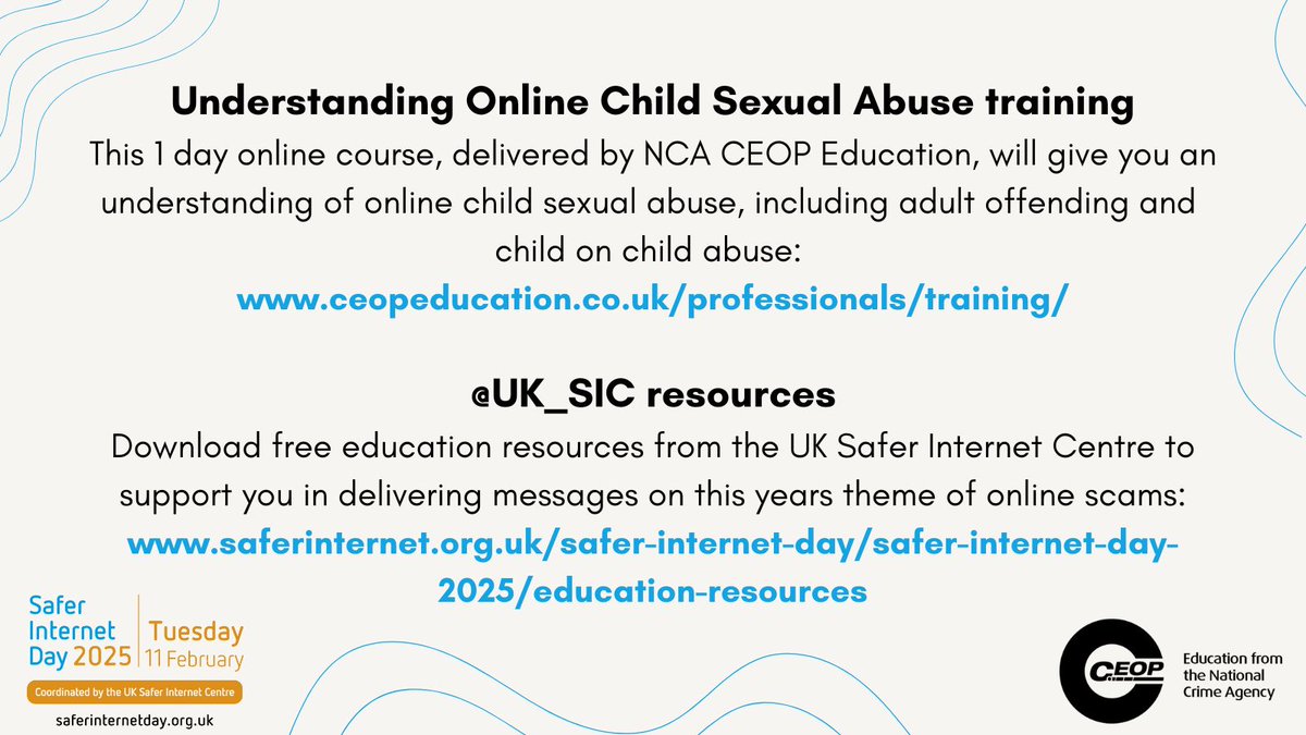 CEOPEducation (@ceopeducation) on Twitter photo This #SaferInternetDay take action to make online safety a priority: book a place on <a href="/CEOPEducation/">CEOPEducation</a> training to understand more on online child sexual abuse and download a range of free resources from <a href="/UK_SIC/">UK Safer Internet Centre</a> to support with wider online safety topics: saferinternetday.org.uk This #SaferInternetDay take action to make online safety a priority: book a place on <a href="/CEOPEducation/">CEOPEducation</a> training to understand more on online child sexual abuse and download a range of free resources from <a href="/UK_SIC/">UK Safer Internet Centre</a> to support with wider online safety topics: saferinternetday.org.uk