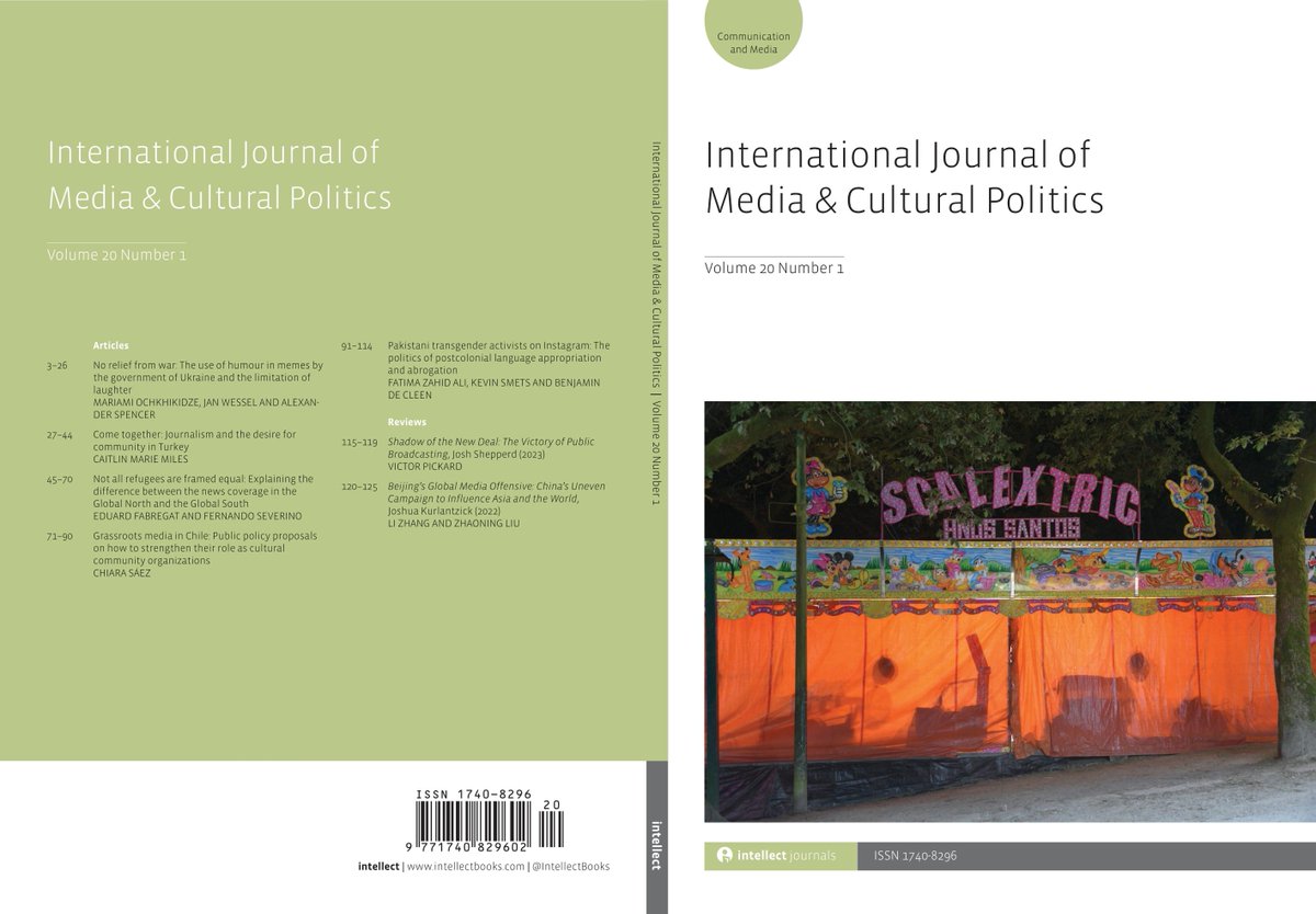 IntellectBooks (@intellectbooks) on Twitter photo Journal of Media & Cultural Politics 20.1 is out now!
Including ‘Come together: Journalism and the desire for community in Turkey’ by Caitlin Marie Miles
<a href="/mcpjournal/">MCP Journal</a> <a href="/grrlsrock/">Katharine</a> <a href="/MediaGovLab/">Uni Vienna Media Lab</a>
Access the issue via Discover 👉
intellectdiscover.com/content/journa… Journal of Media & Cultural Politics 20.1 is out now!
Including ‘Come together: Journalism and the desire for community in Turkey’ by Caitlin Marie Miles
<a href="/mcpjournal/">MCP Journal</a> <a href="/grrlsrock/">Katharine</a> <a href="/MediaGovLab/">Uni Vienna Media Lab</a>
Access the issue via Discover 👉
intellectdiscover.com/content/journa…