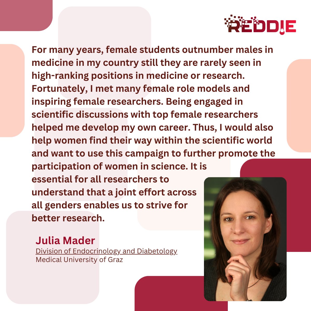 REDDIEdiabetes (@reddie_diabetes) on Twitter photo Today, on the International Day of Women and Girls in Science, we are putting a spotlight on some of the women behind #REDDIE. 🦸♀️
Starting with <a href="/MadderJules/">Julia Mader🇺🇦🇺🇦🇦🇹🏳️🌈🇪🇺🇮🇱🇺🇦🇺🇦</a>, the project coordinator of REDDIE and a true inspiration for women pursuing a career in the diabetes field. 🙌
#IDWGS Today, on the International Day of Women and Girls in Science, we are putting a spotlight on some of the women behind #REDDIE. 🦸♀️
Starting with <a href="/MadderJules/">Julia Mader🇺🇦🇺🇦🇦🇹🏳️🌈🇪🇺🇮🇱🇺🇦🇺🇦</a>, the project coordinator of REDDIE and a true inspiration for women pursuing a career in the diabetes field. 🙌
#IDWGS