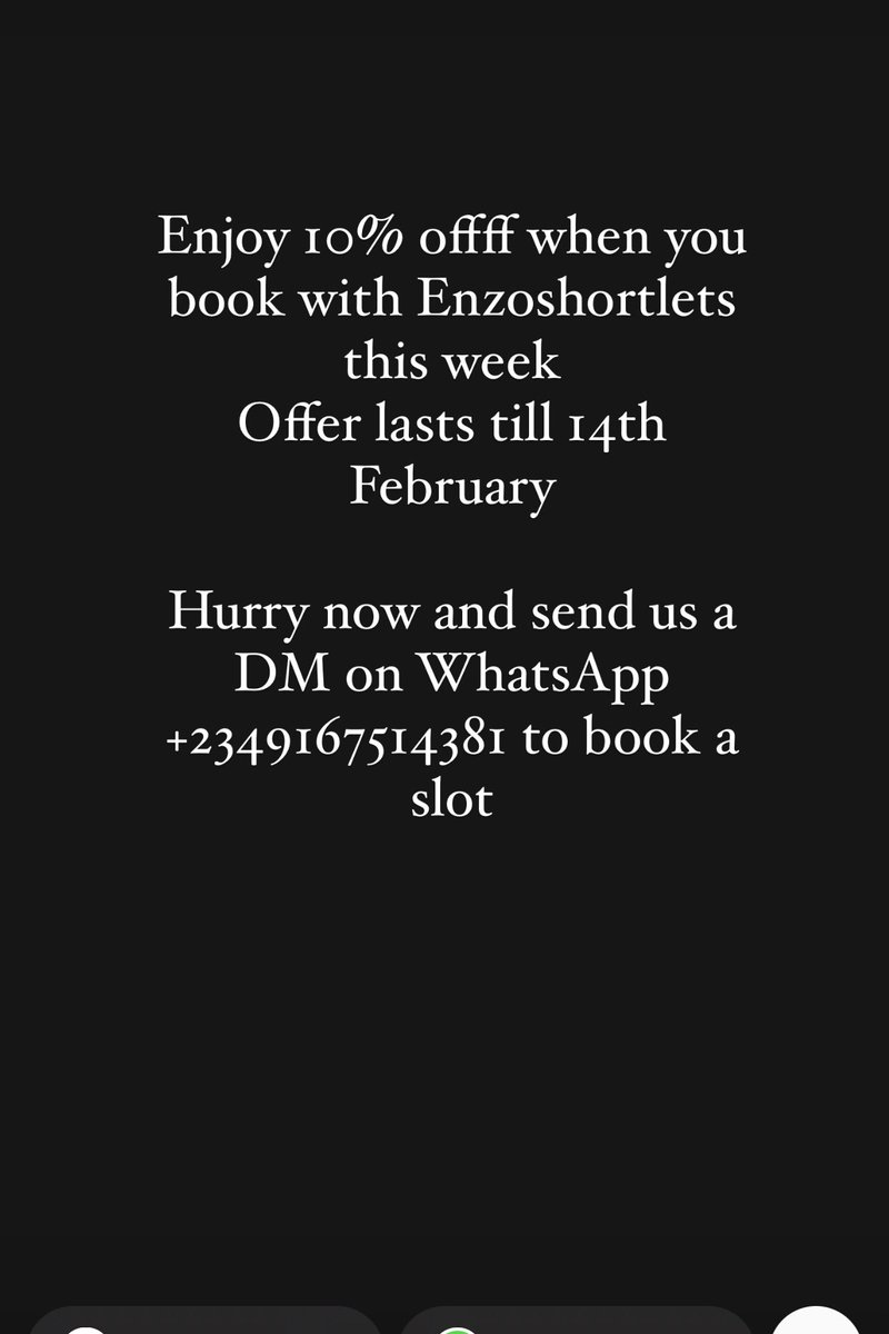 enzo_shortlets's tweet image. Enjoy 10% off….hurry now and grab this opportunity