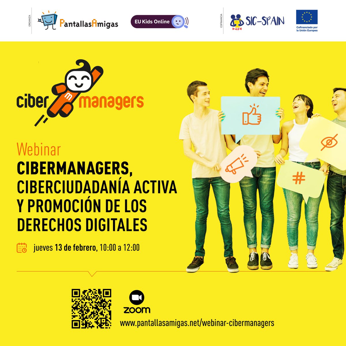 PantallasAmigas (@pantallasamigas) on Twitter photo 🧑💻 «Cibermanagers, ciberciudadanía activa y promoción de los derechos digitales» #SaferInternetDay
📅 13 febrero de 10 a 12h.
💻 #Webinar Zoom.
Organizado por <a href="/PantallasAmigas/">PantallasAmigas</a> y <a href="/EUKOSpain/">EUKidsOnlineSpain</a> en el marco del proyecto #SICSpain4
Inscríbete en ⤵️
pantallasamigas.net/webinar-ciberm… 🧑💻 «Cibermanagers, ciberciudadanía activa y promoción de los derechos digitales» #SaferInternetDay
📅 13 febrero de 10 a 12h.
💻 #Webinar Zoom.
Organizado por <a href="/PantallasAmigas/">PantallasAmigas</a> y <a href="/EUKOSpain/">EUKidsOnlineSpain</a> en el marco del proyecto #SICSpain4
Inscríbete en ⤵️
pantallasamigas.net/webinar-ciberm…